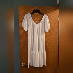 Tiered White Dress